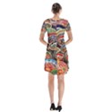 Art Background Bowl Ceramic Color Short Sleeve V-neck Flare Dress View2