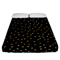 Grunge Retro Pattern Black Triangles Fitted Sheet (queen Size) by Simbadda