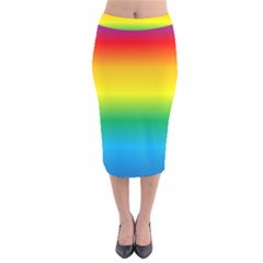 Rainbow Background Colourful Velvet Midi Pencil Skirt by Simbadda