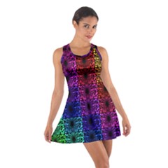 Rainbow Grid Form Abstract Cotton Racerback Dress by Simbadda