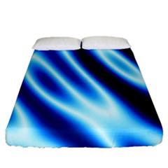 Grunge Blue White Pattern Background Fitted Sheet (queen Size) by Simbadda