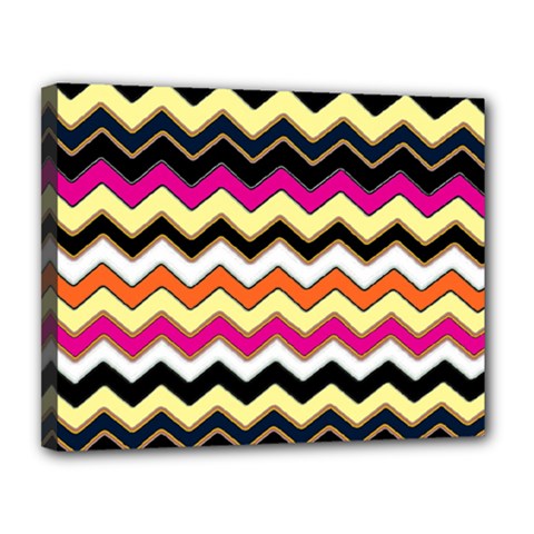 Colorful Chevron Pattern Stripes Pattern Canvas 14  X 11  by Simbadda