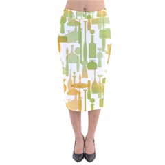 Angerine Blenko Glass Velvet Midi Pencil Skirt by Simbadda