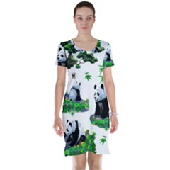 Cute Panda Cartoon Short Sleeve Nightdress by Simbadda