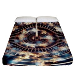 Science Fiction Background Fantasy Fitted Sheet (king Size) by Simbadda