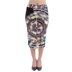 Science Fiction Background Fantasy Midi Pencil Skirt by Simbadda
