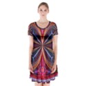 3d Abstract Ring Short Sleeve V-neck Flare Dress View1