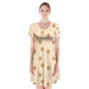 Pattern Gingerbread Star Short Sleeve V-neck Flare Dress View1