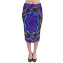 Flowers Dive Neon Light Patterns Velvet Midi Pencil Skirt View1
