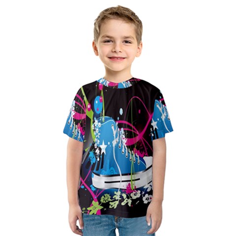 Sneakers Shoes Patterns Bright Kids  Sport Mesh Tee by Simbadda