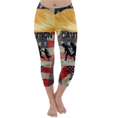Caution Capri Winter Leggings  by Valentinaart