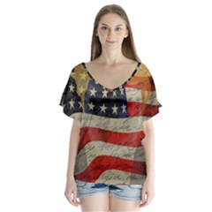 American President Flutter Sleeve Top by Valentinaart