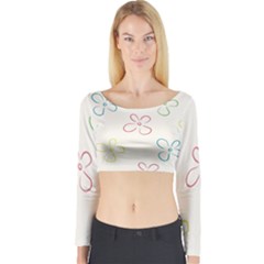 Flower Background Nature Floral Long Sleeve Crop Top by Simbadda
