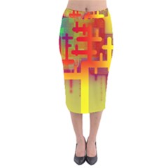 Binary Binary Code Binary System Velvet Midi Pencil Skirt by Simbadda