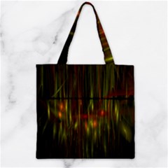 Fractal Rain Zipper Grocery Tote Bag by Simbadda