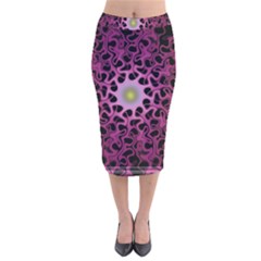 Cool Fractal Velvet Midi Pencil Skirt by Simbadda