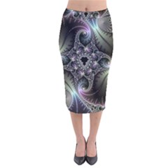Beautiful Curves Velvet Midi Pencil Skirt by Simbadda
