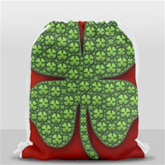 Shamrock Irish Ireland Clover Day Drawstring Bag (small) by Simbadda
