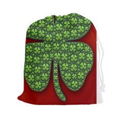 Shamrock Irish Ireland Clover Day Drawstring Pouches (xxl) by Simbadda