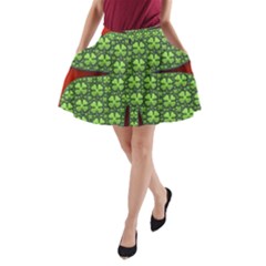 Shamrock Irish Ireland Clover Day A-line Pocket Skirt by Simbadda