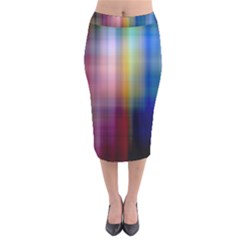 Colorful Abstract Background Velvet Midi Pencil Skirt by Simbadda