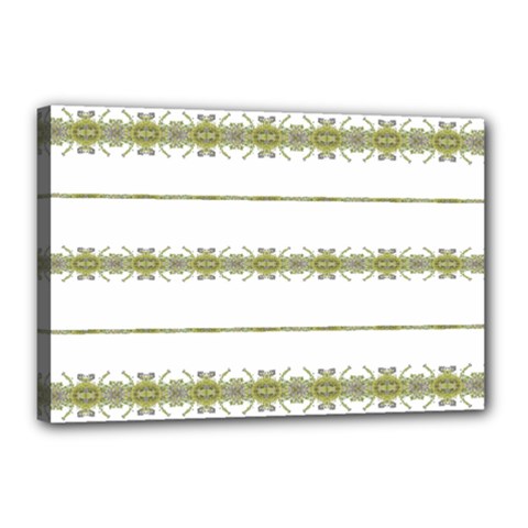 Ethnic Floral Stripes Canvas 18  X 12  by dflcprints