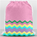 Easter Chevron Pattern Stripes Drawstring Bag (Large) View1