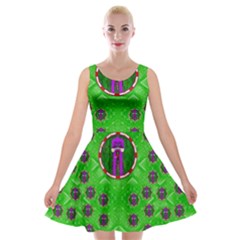 Smoking Hot Cartoon Lady Velvet Skater Dress by pepitasart