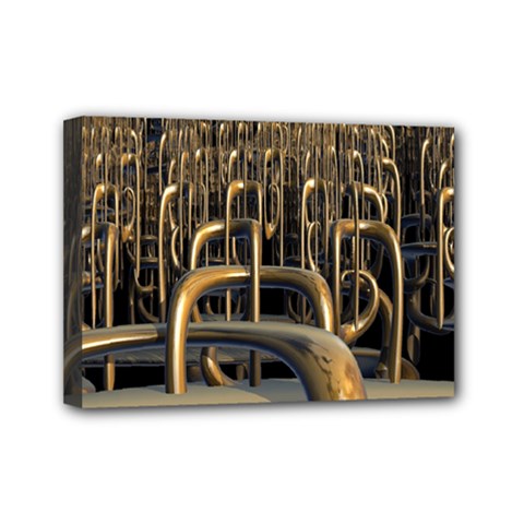 Fractal Image Of Copper Pipes Mini Canvas 7  X 5  by Amaryn4rt