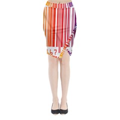 Colorful Gradient Barcode Midi Wrap Pencil Skirt by Simbadda