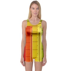 Abstract Minimalism Architecture One Piece Boyleg Swimsuit by Simbadda