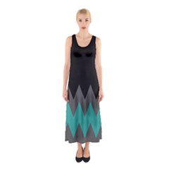 Mint Chevron Sleeveless Maxi Dress by CoolDesigns