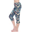 Colorful Cute Pattern Birds and Flowers Capri Leggings View3