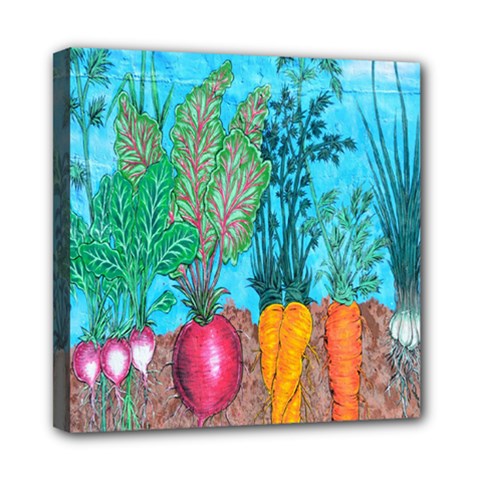 Mural Displaying Array Of Garden Vegetables Mini Canvas 8  X 8  by Simbadda