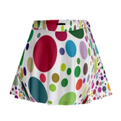 Color Ball Mini Flare Skirt by Mariart