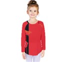 Flower Floral Red Back Sakura Kids  Long Sleeve Tee View1