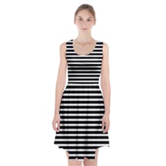 Horizontal Stripes Black Racerback Midi Dress by Mariart