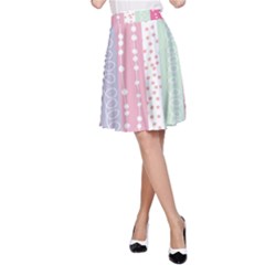 Heart Love Valentine Polka Dot Pink Blue Grey Purple Red A-line Skirt by Mariart