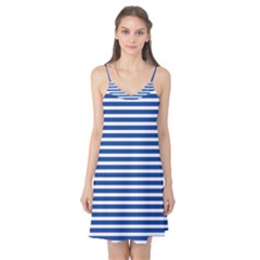 Horizontal Stripes Dark Blue Camis Nightgown by Mariart