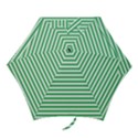 Horizontal Stripes Green Mini Folding Umbrellas View1