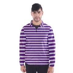 Horizontal Stripes Purple Wind Breaker (men) by Mariart