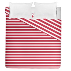 Horizontal Stripes Red Duvet Cover Double Side (queen Size) by Mariart