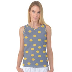 Limpet Polka Dot Yellow Grey Women s Basketball Tank Top by Mariart