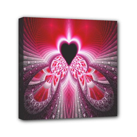 Illuminated Red Hear Red Heart Background With Light Effects Mini Canvas 6  X 6  by Simbadda