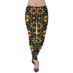 Abstract Daisies Velvet Leggings by Simbadda