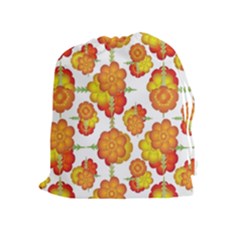 Colorful Stylized Floral Pattern Drawstring Pouches (extra Large) by dflcprints
