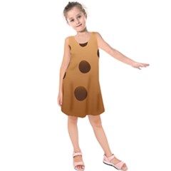 Cookie Chocolate Biscuit Brown Kids  Sleeveless Dress by Mariart