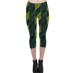 Modern Geometric Seamless Pattern Capri Leggings  by dflcprintsclothing
