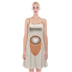 Artin Coffee Chocolate Brown Heart Love Spaghetti Strap Velvet Dress by Mariart