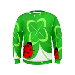 Insect Flower Floral Animals Green Red Line Kids  Sweatshirt by Mariart